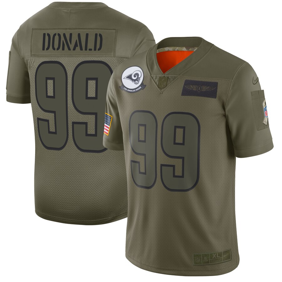 Men's Los Angeles Rams #99 Aaron Donald 2019 Camo Salute To Service Limited Stitched NFL Jersey